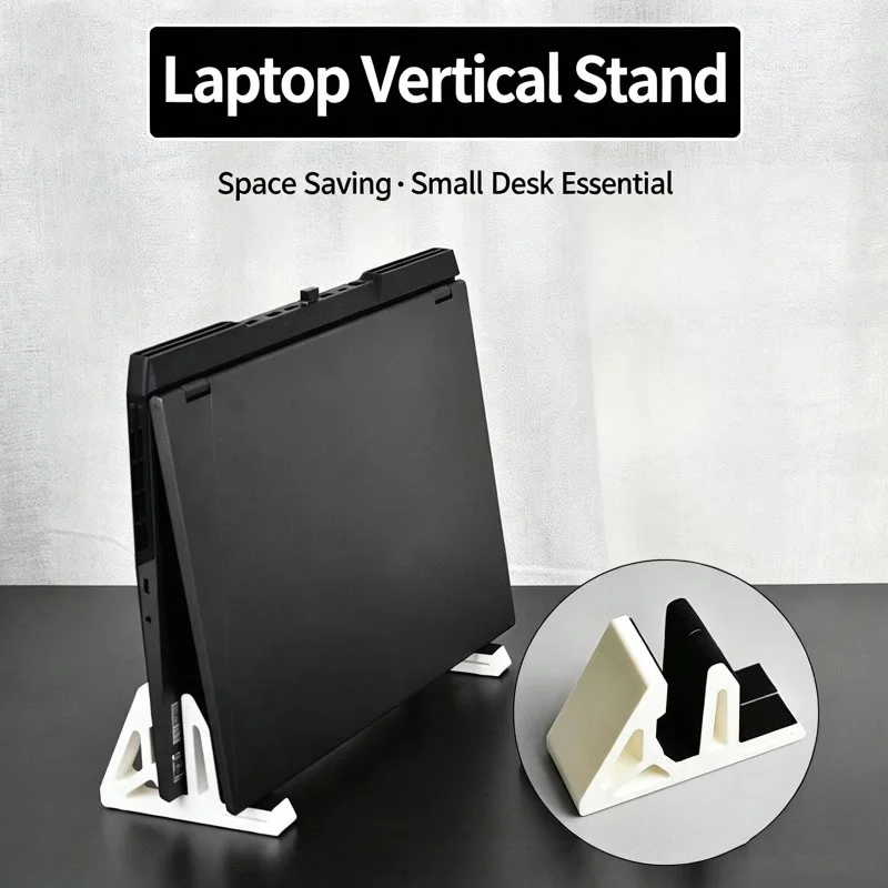 Universal Dual-Use Vertical Laptop Stand Desktop Holder with Anti-Slip Strip for Laptop Computer Tablet Space-Saving Bracket
