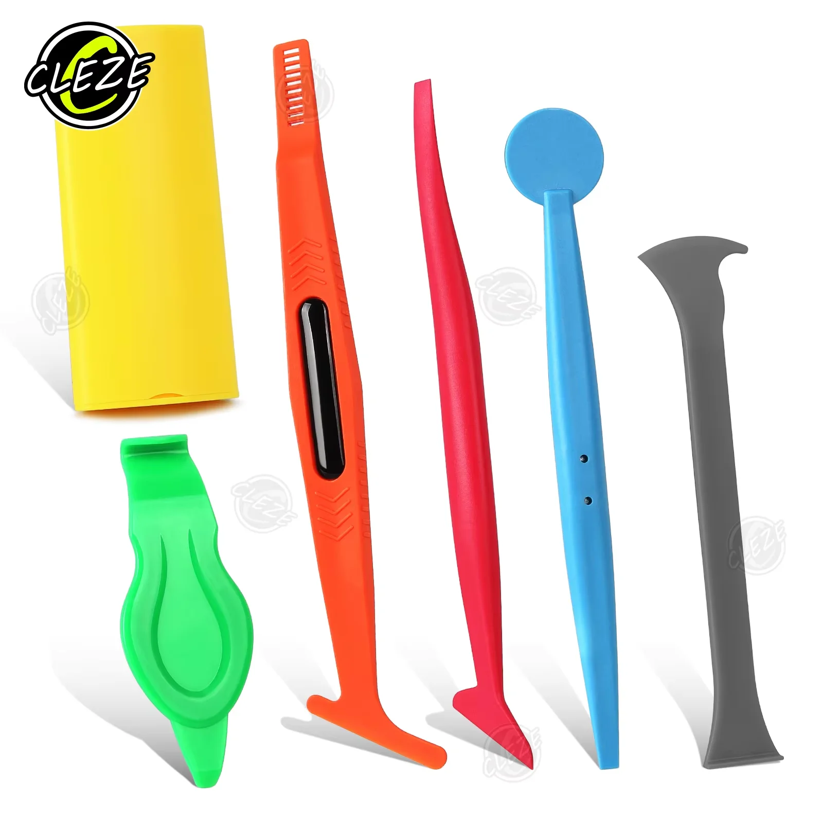 CLEZE Hot Window Tint Edge Corner Tuck Micro Squeegee Vinyl Wrap Detailing Tool with a Tool Box for Car Vinyl Wrapping