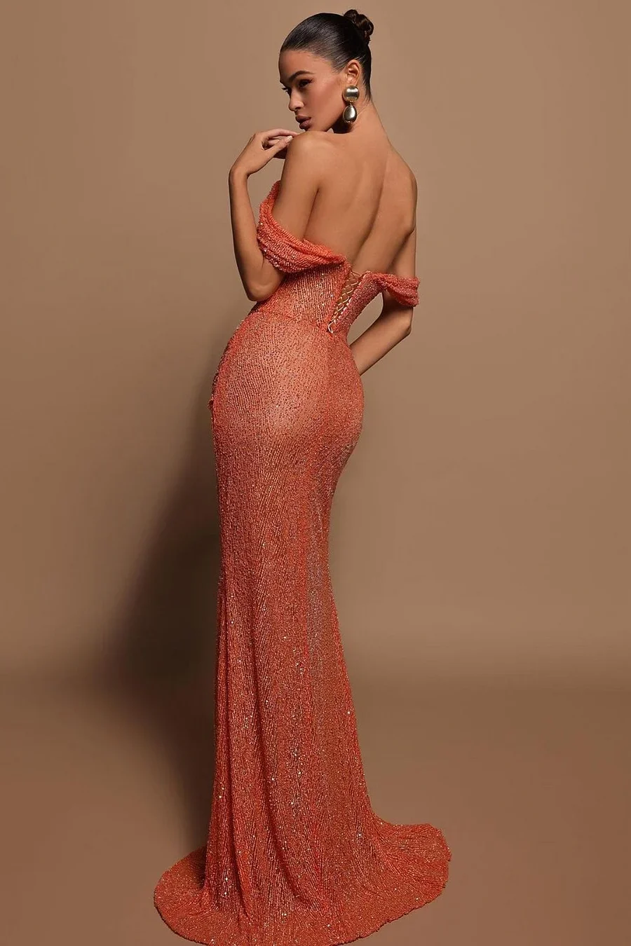 فساتين سهرة رائعة حورية البحر بدون حمالات ترتر فتحة جانبية عالية بدون ظهر فساتين حفلات مصنوعة حسب الطلب رداء السهرة