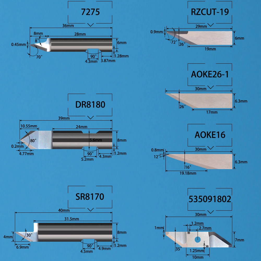 Tungsten Carbide Single Edge Round 6mm Oscillating Blades ZUND, COMELZ, ATOM Cutter SR6303 SR6307 SR6310 SR6315 SR6316 SR6375