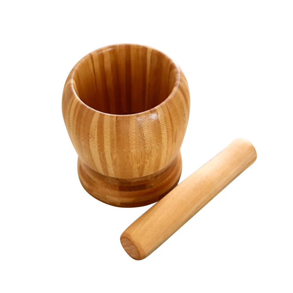 

Press Pot Large Size Manual For Spices Wooden Pestle Set Kitchen Manual Garlic Device Apothecary Tool