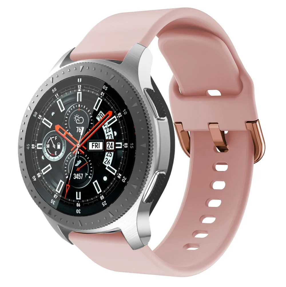 Cinturino in silicone morbido da 20mm 22mm per Huawei GT2/Amazfit GTR/Bip/Actice Bracciale con fibbia in oro rosa per Samsung Galaxy watch 5/4/3 Cintura
