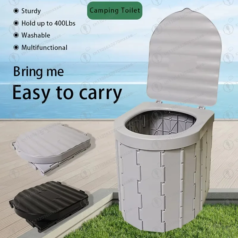 Outdoor emergency compost toilet, portable folding model, special equipment for camping, hiking and mountaineering