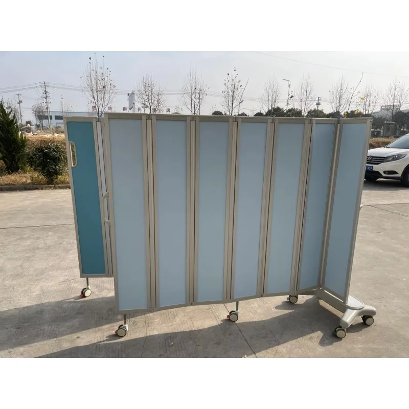 病院病棟3/4クリニック用移動式折りたたみ医療スクリーン、キャスター付き折りたたみカーテンスクリーン、高級折りたたみスクリーン