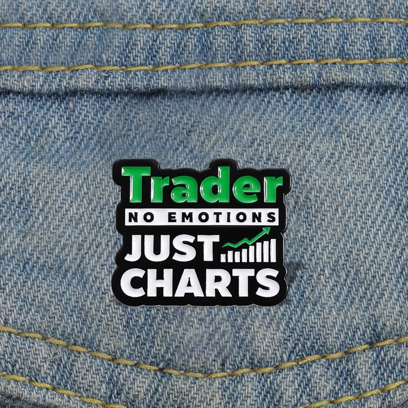 Humor Satire pin Enamel khusus Trader tanpa menyentuh hanya bagan bros kerah Lapel lencana hadiah perhiasan lucu untuk teman