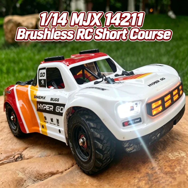 Hot 1/14 MJX 14211 Brushless Remote Control High-Speed Drift Short Truck 4WD RC Electric Off-Road Vehicle Model With Light Gyro