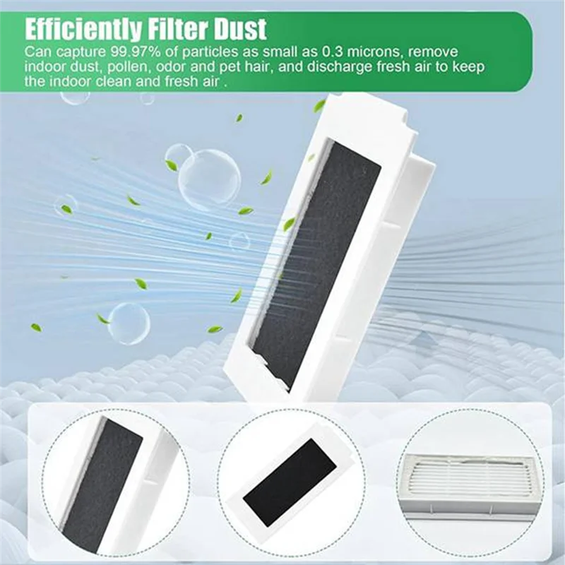 A26T-12 Pcs Filter For Ecovacs T30S / T30S AI / T30S COMBO / T30S PRO / T30S PRO OMNI Robot Vacuum