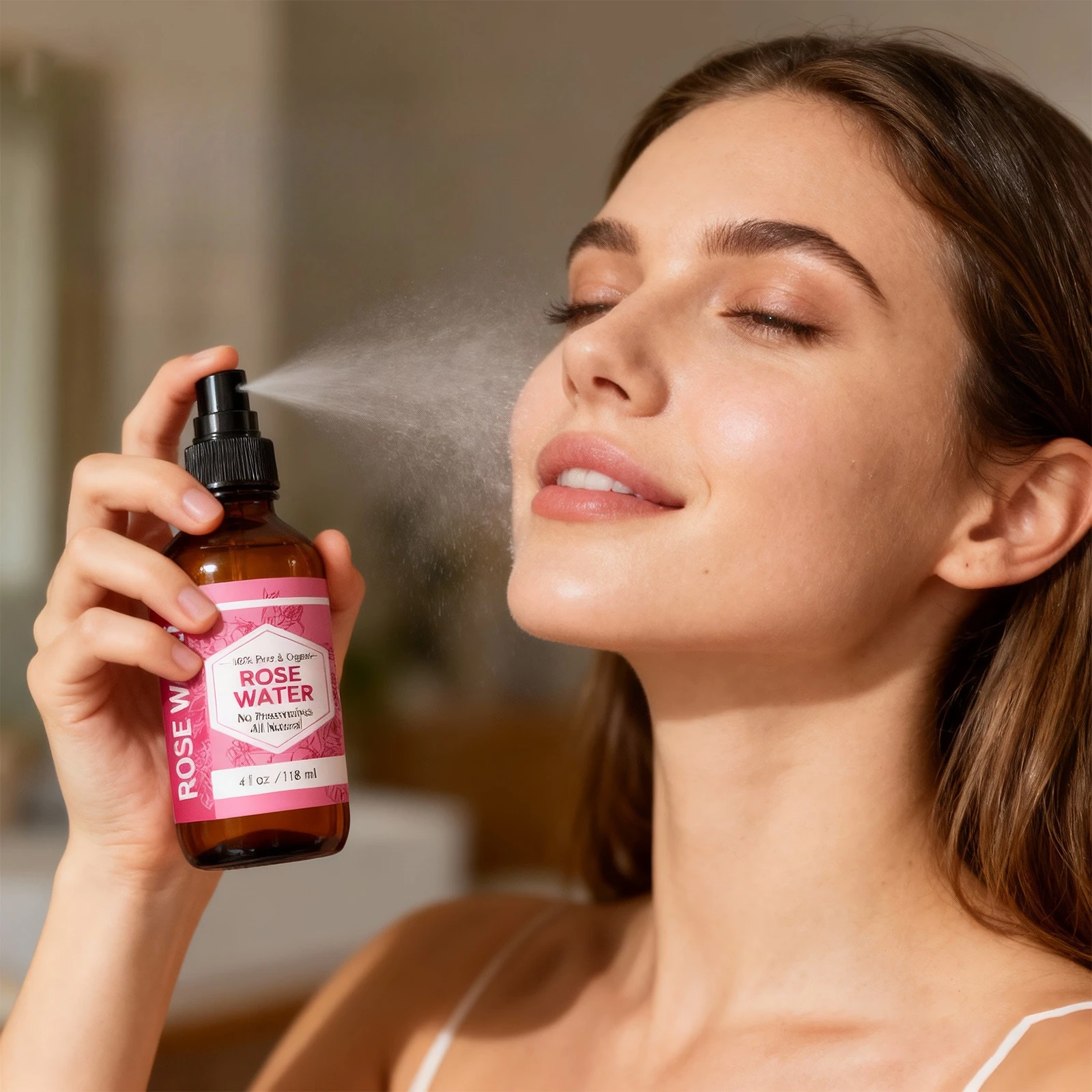 Morocco Rose Water Spray Makeup Front Sensitive Skin Wet Compress Water Moisturizing Repair Soothing Toner Nourishing Hair