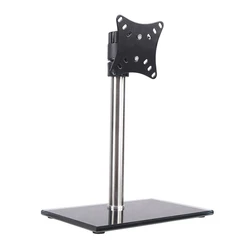 Universal TV Stand - Table Top TV Stand for 14-27 inch LCD LED TVs - Height Adjustable TV Base Stand with Tempered Glass Base