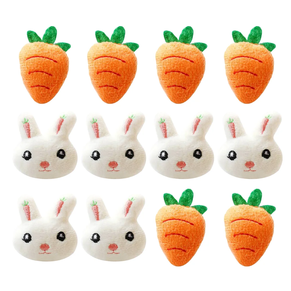 12 Pcs Carrot Bunny Brooch Easter Breastpin Kids Breastpins Clothes Props Decor Rabbit Design Brooches