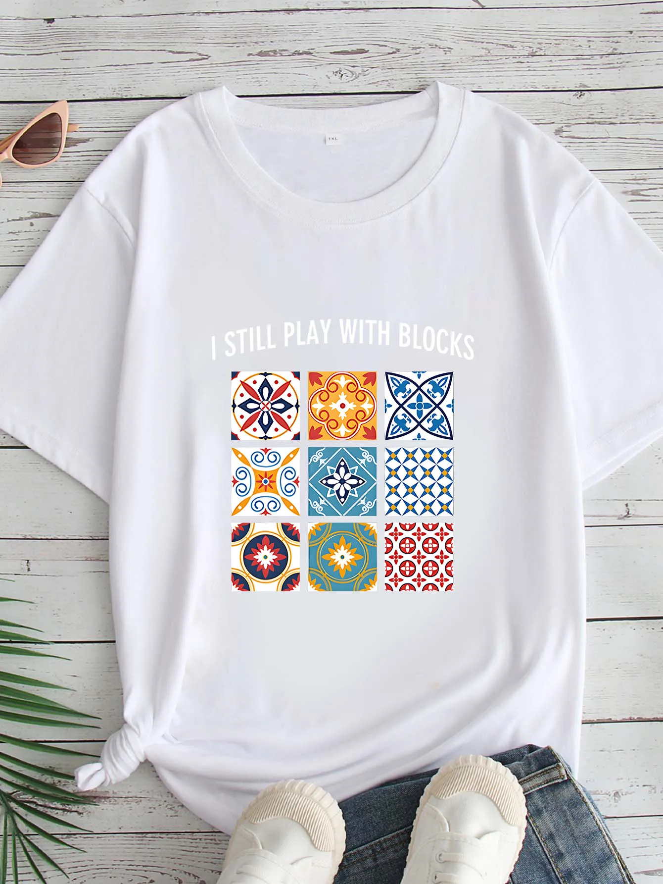 

Женская футболка большого размера с круглым вырезом и короткими рукавами, с принтом, 1-7XL, удобный повседневный топ в европейском стиле