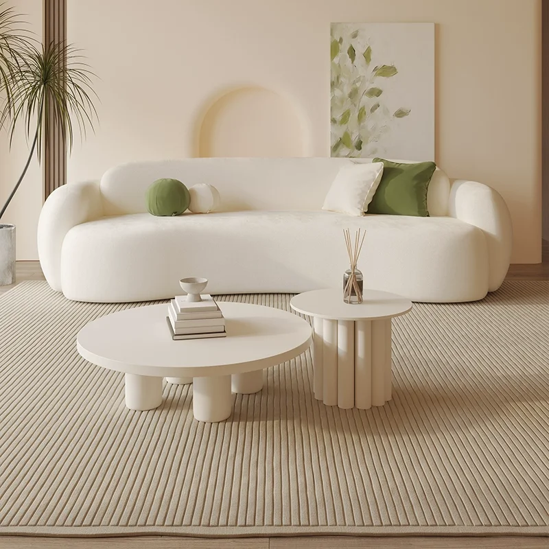 Living Room Minimalist Sofa Set Curved Velvet Cream Style Sofa Small Unit Nordic Creative Leisure Reception Beauty Salon