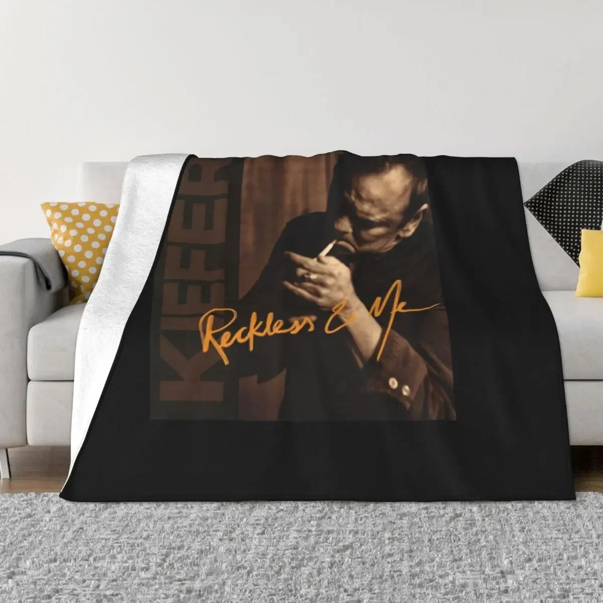 Reckless And Me by Kiefer Sutherland Throw Blanket Loose Flannel Bed linens Blankets