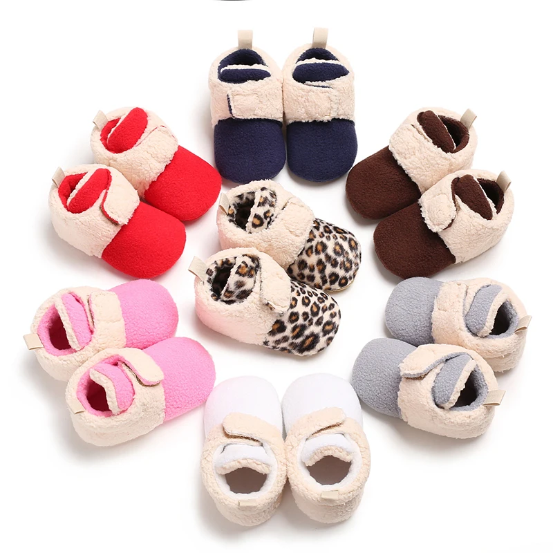 

Warm cotton shoes for baby boys and girls, soft soled and plush walking boots