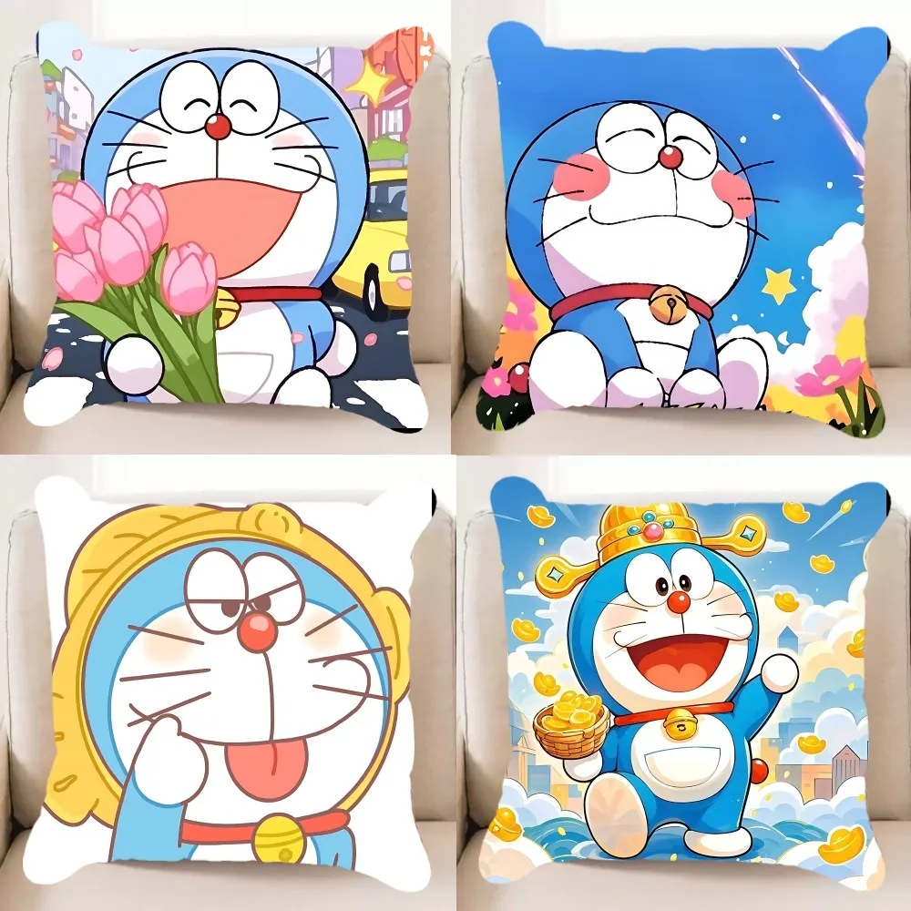 Cartoon D-Doraemon Pillow Case Elegant Couple Home Living Room Bedroom Decorative Rectangle Pillowcase Sofa Cushion Cover