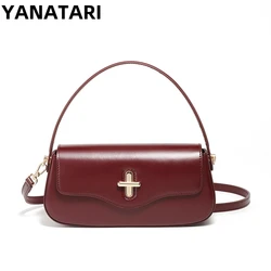 YANATARI Luxury handbags female crossbody bags shoulder bag women bags new fashion 2025 genuine cowhide leather satchel