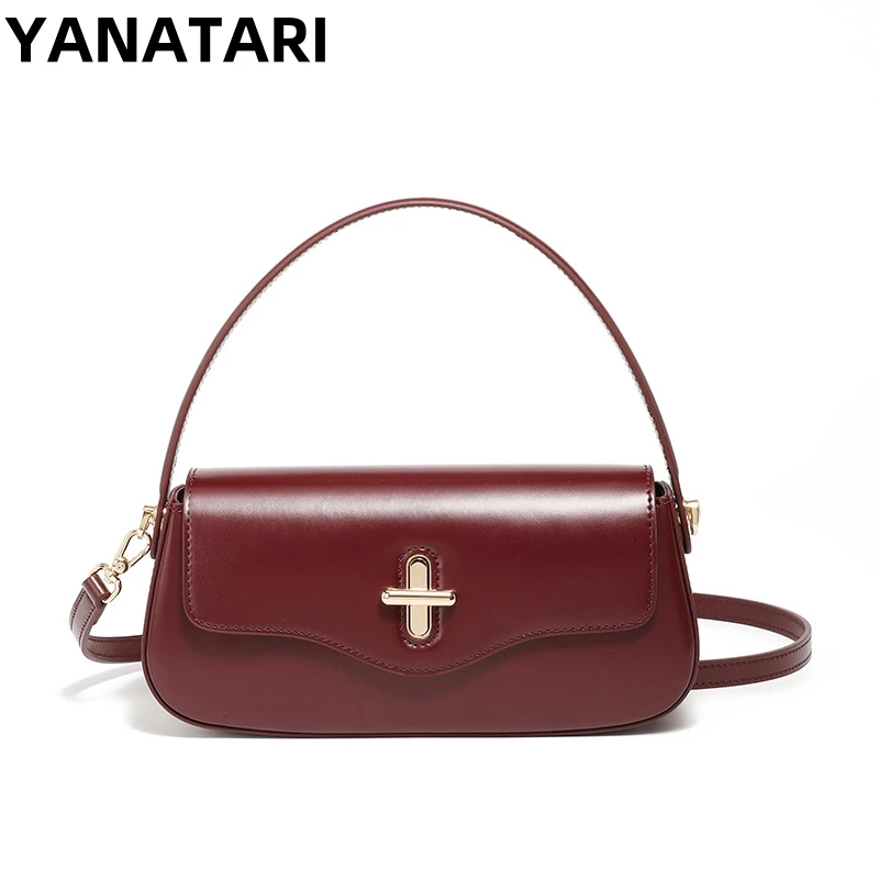 YANATARI luksusowe torebki damskie torby typu crossbody torba na ramię torebki damskie nowe mody 2025 prawdziwa skóra bydlęca tornister