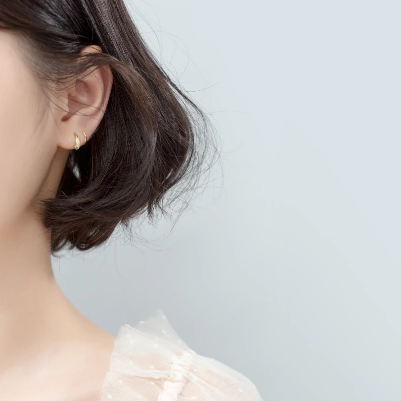 Modian Unique Design Irregular Classic Real 925 Sterling Silver Fashion Gold Color Stud Earrings For Women Silver Fine Jewelry