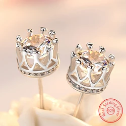 Lady's 925 Sterling Silver Fashion Jewelry New Crystal Zircon Stud Earrings XY0216