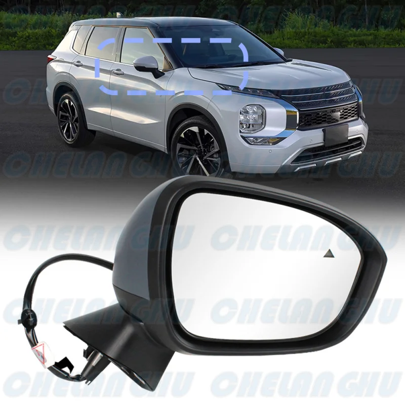 For Mitsubishi Outlander 2022 2023 2024 Right Side 9+1 Pins Paintable Blind Spot Power Fold Mirror Assembly With Camera