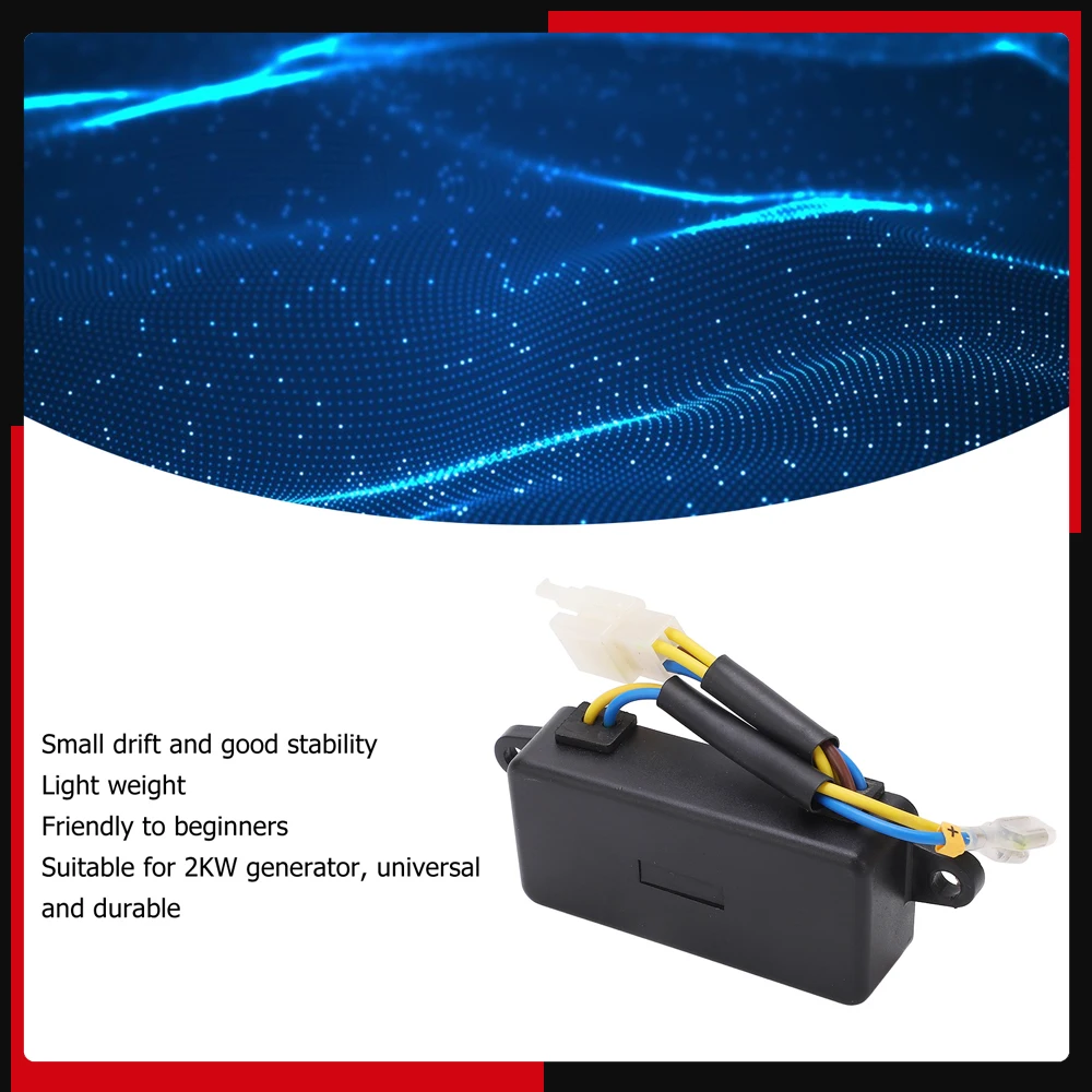 Régulateur de tension automatique de générateur monophasé, 6 fils, haute précision, ABS, essence AVR pour générateur 2kw