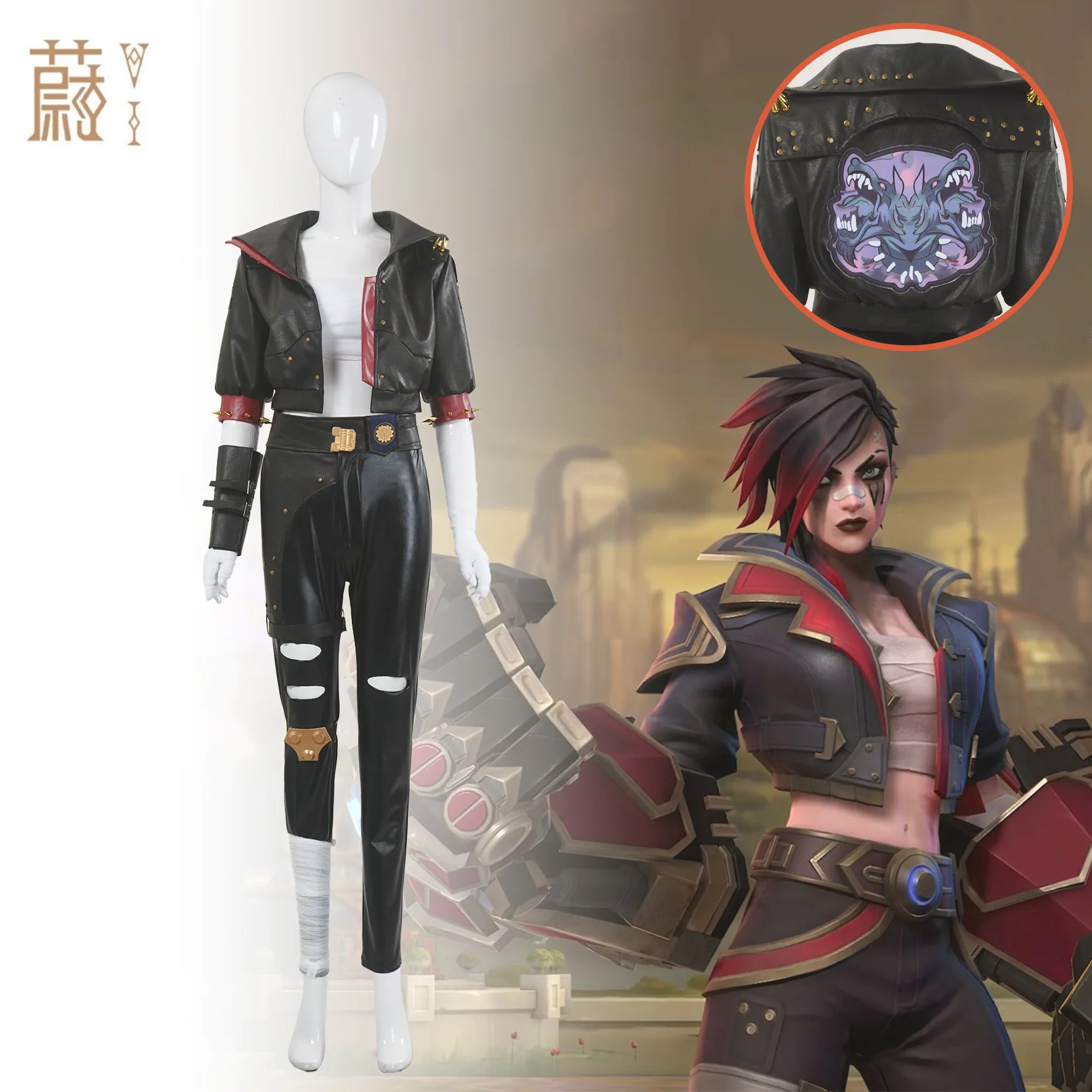 

Arcane Vi Косплей Костюм The Piltover Enforcer Косплей Наряды Хэллоуин Карнавальная Вечеринка Ролевая Униформа для Женщин