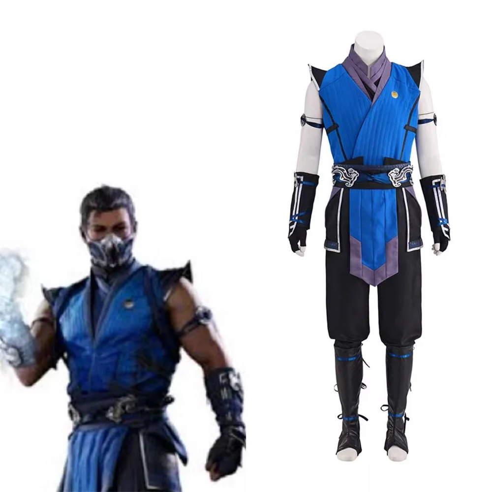 Игра Mortal Косплей Комбат Sub Zero Костюм Мужской Фэнтезийный Топ Брюки Маскировочный Костюм Хэллоуин Карнавальные Вечерние Наряды