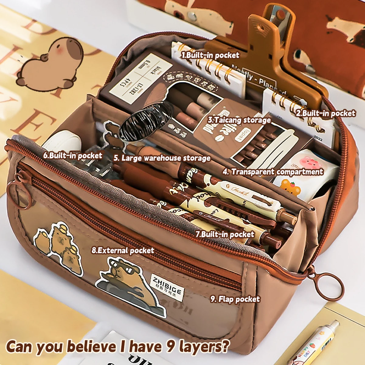 Girly Herz Prisma Bleistift Tasche Große Kapazität Weibliche Student Schreibwaren Box Hoch Aussehende Schreibwaren Tasche Multifunktionale Bleistift Box