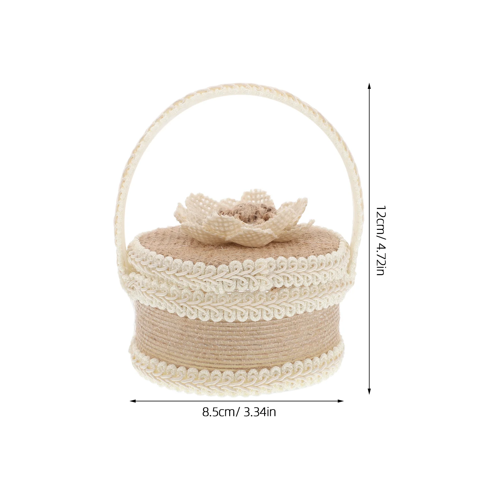 Sackleinen-Ehering-Box, rustikaler Blumenmädchen-Korb, einzigartiges Design, handgefertigte Jute-Zeremonie, Accessoire, Ehering-Box