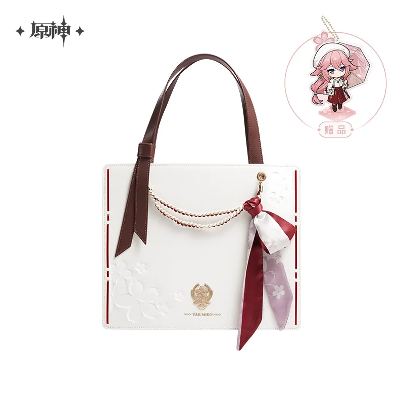 MiHoYo Official Genshin Impact Cosplay Yae Miko Theme Impression Series Tote Bag Original Cosplay YaeMiko Women Satchel Handbag