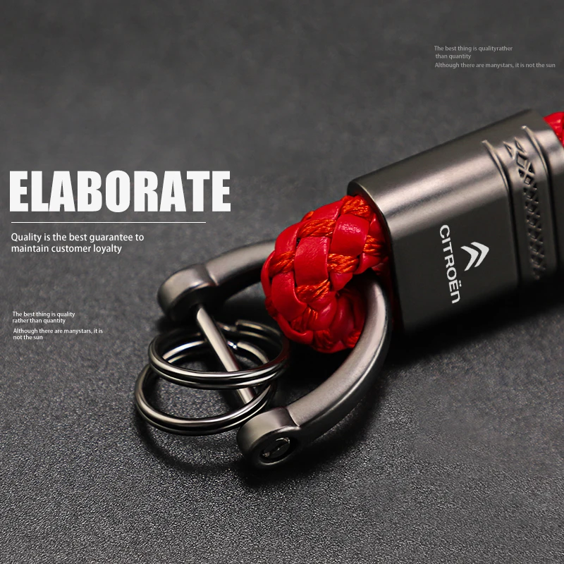 سيارة التصميم المفاتيح الجلود المنسوجة حبل حلقة رئيسية معدنية لسيتروين C1 DS3 C2 C3 Vts C4 Saxo C4L C5 C6 C8 كسارا C3-XR بيكاسو #5