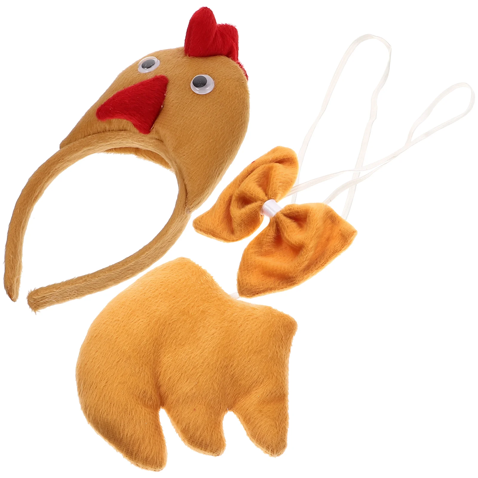 Diadema de pollo tridimensional, conjunto de tres piezas, disfraz inflable de Halloween, pajarita de Pascua de algodón