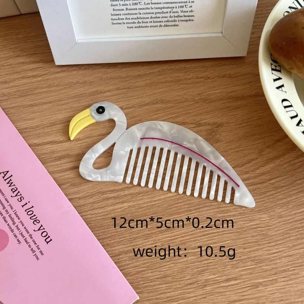 Lovely Wide Toothed Acetate Comb Fruit Design Anti-static Hairdressing Comb Massage Function Cartoon Animal Hair Care Comb
