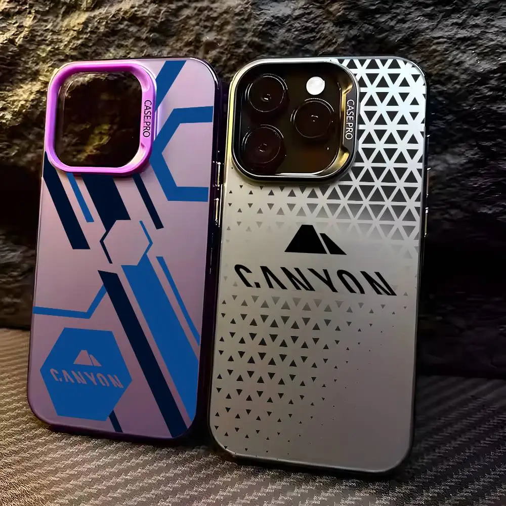 Funda de lujo para teléfono Canyon para iPhone 16 15 14 13 12 11 Pro Max Plus – Contraportada de TPU suave con degradado colorido