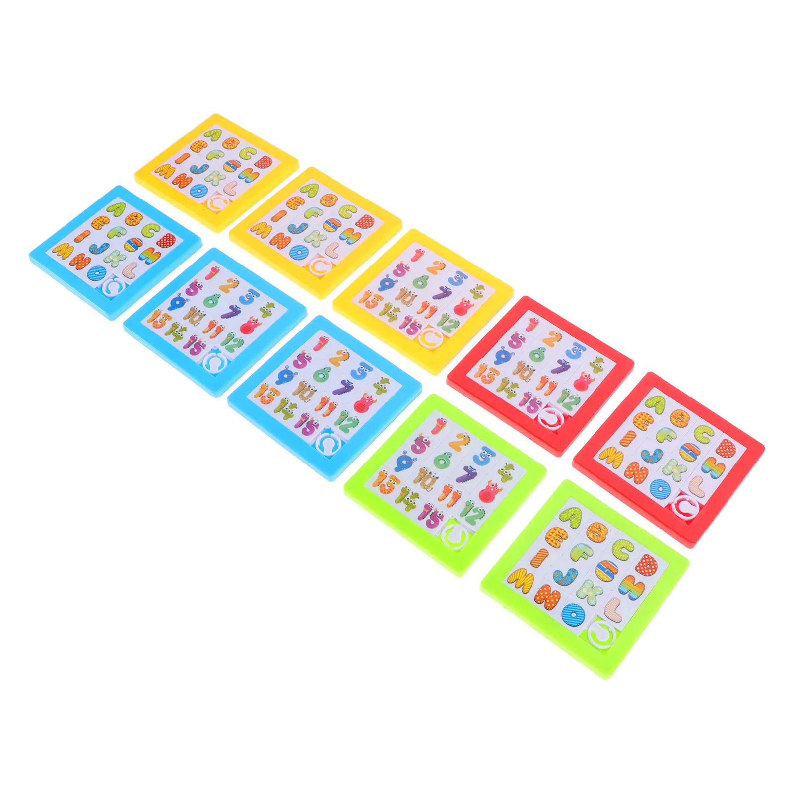 

10Pcs Slide Number Puzzle Cartoon Letters Educational Game Improve Brain Development Parent Child Interaction Learning Cognitive