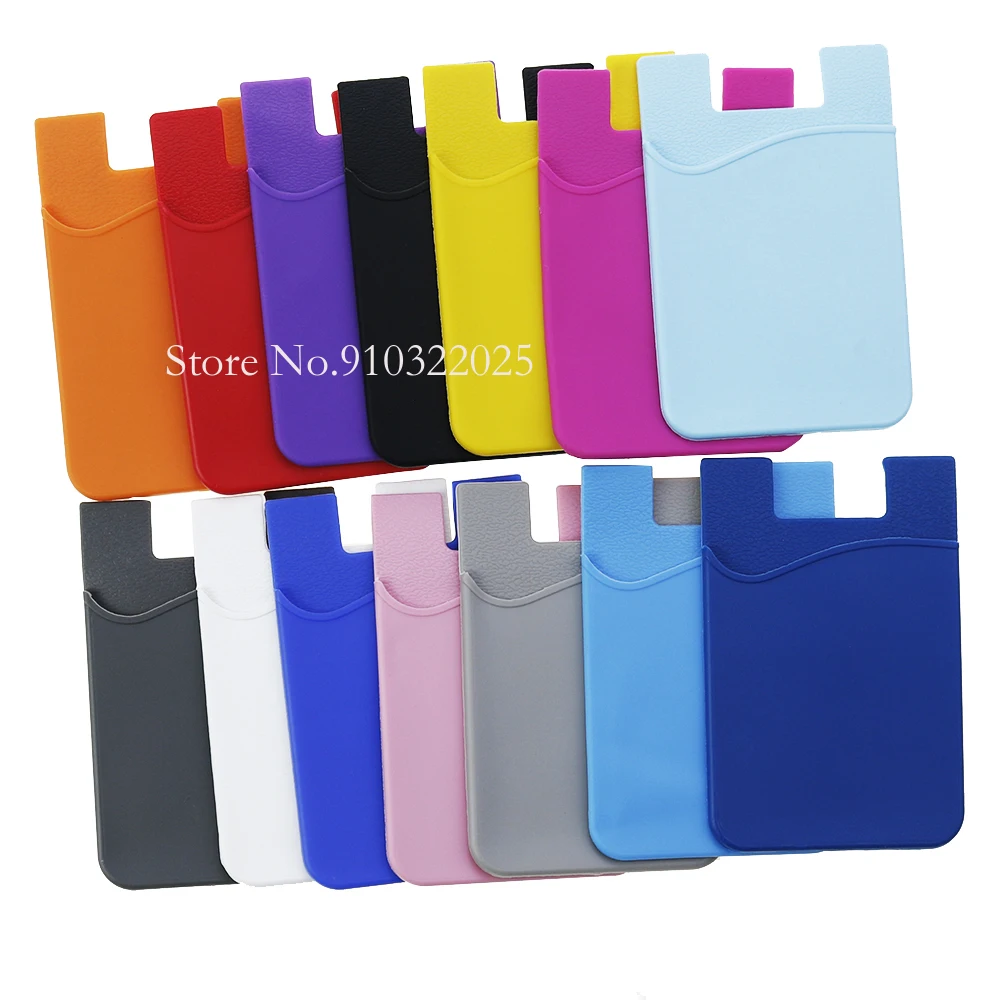 

100 Pcs Universal Cellphone Back Sleeve Case Cards Pocket Wallet ID Credit Card Bag Holder for Mobile Self-Adhesive Cellphone