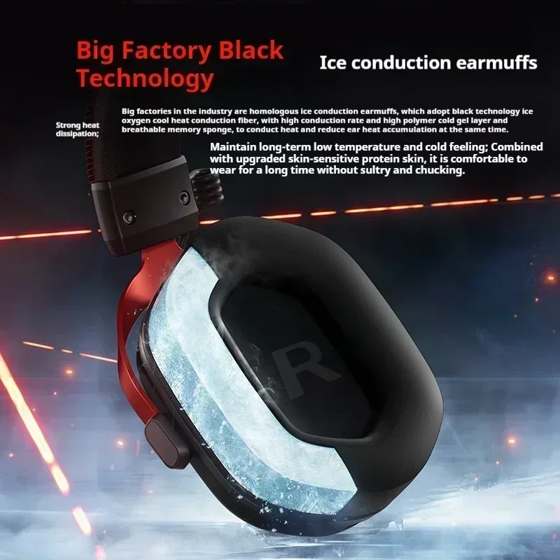 MCHOSE S9 Pro E-sport Gaming Headphone 3 Mode Wireless Aluminum Alloy AI Noise Reduction Gaming Headset Gamer Accessory Custom