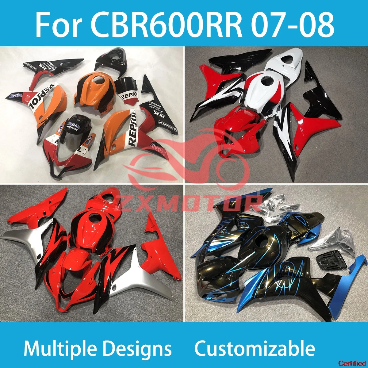 

Injection Fairings CBR600RR 07 08 Rebuild Motorcycle Body Parts Full Set Fairing Kit for Honda CBR600RR 2007 2008