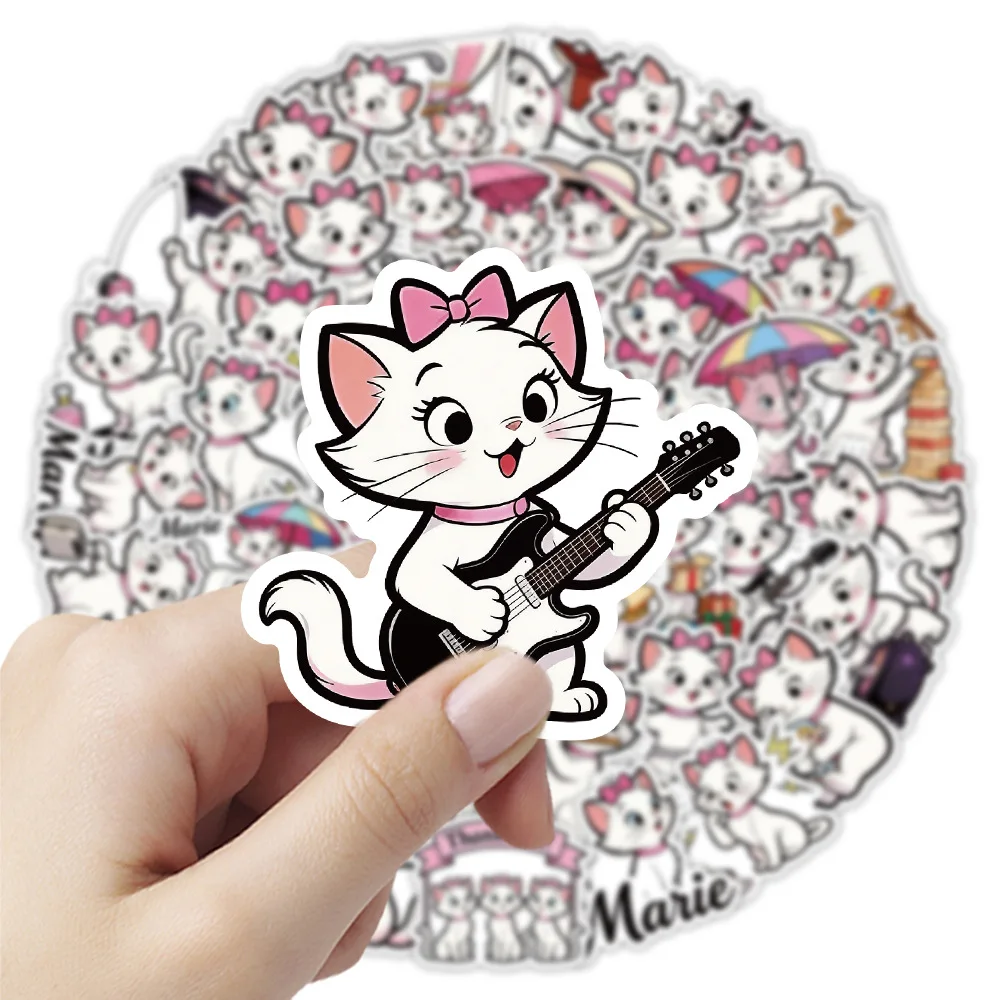 50-Pack Cute Cartoon Cat Doodle Stickers Waterproof Decorative Decals for Tablets Phones Guitars Helmets Stationery Notebooks