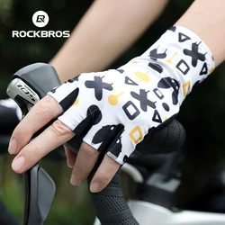ROCKBROS Bicycle Half Finger Gloves Summer Breathable Sports MTB Road Bike Gloves Men Women Shockproof Cycling Shorts Gloves