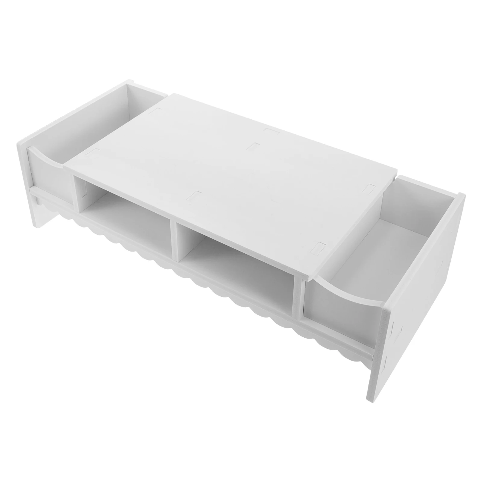 

1pc Monitor Shelf Multifunction Storage Riser Rack Office Desktop Saver Lightweight Holder For Keys Glasses Remote