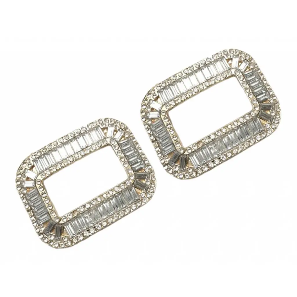 2 Pack Fashion Decorative Square Rhinestones Crystal Shoe Clips