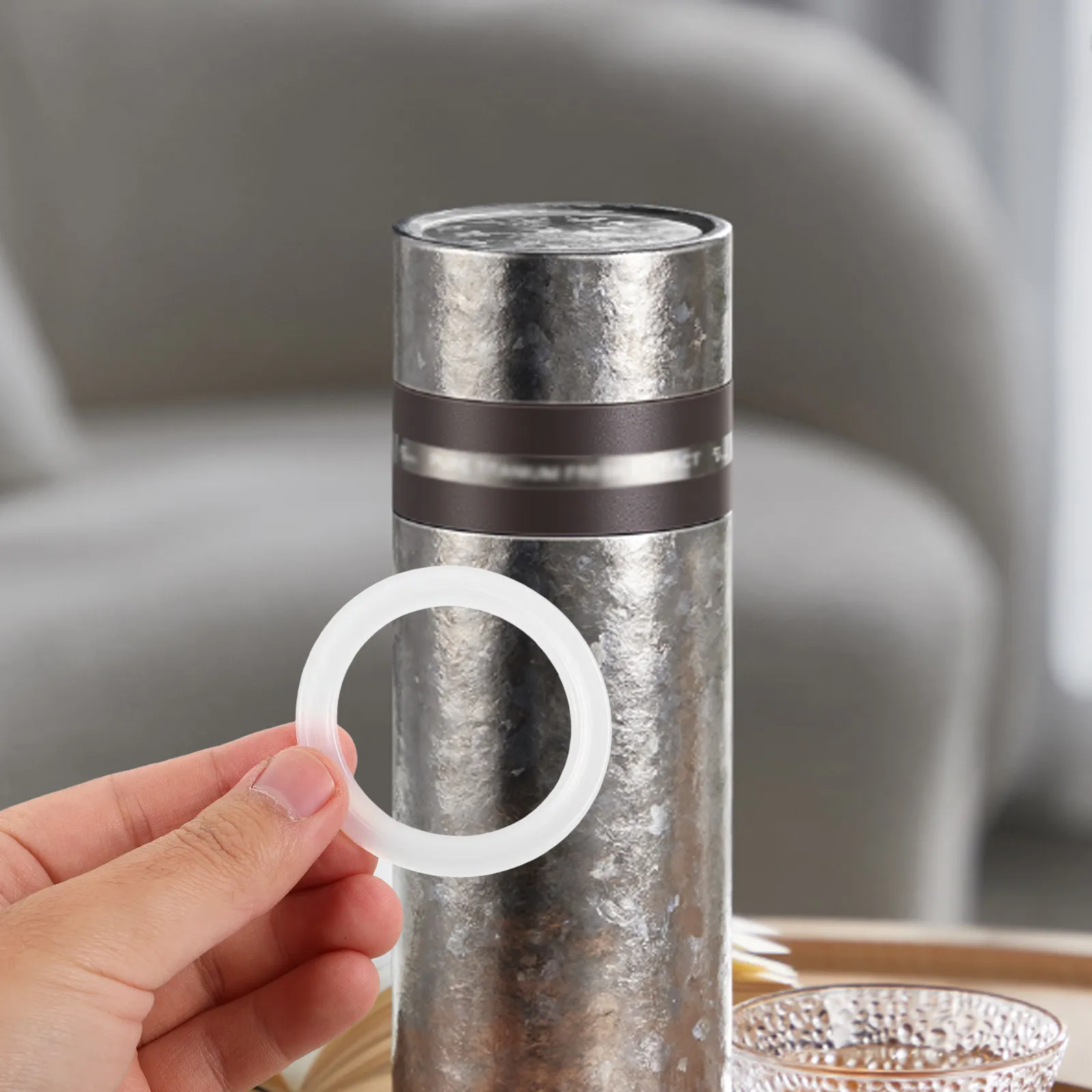 4Pcs Flexible Silicone Replacement Gaskets for Insulated Water Bottles Airtight Seal Retains Heat Cold Easy Clean Lid Seal
