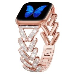 Bling Band for Apple Watch Strap 40mm 41mm 42mm 38mm 46mm 44mm 45mm 49mm Diamond Metal Bracelet iWatch Series 10 se Ultra 2 8 9
