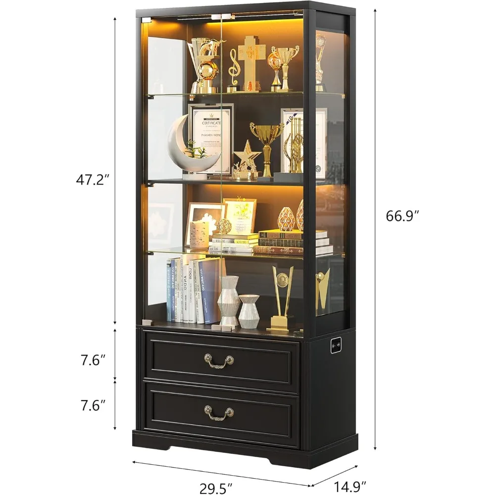 Display Cabinet with Glass Doors, 67