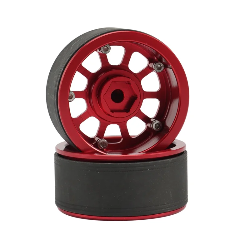 Y34A 4개입 110G/개 중량급 1.9 비드락 휠 림 허브 1/10 RC 크롤러 자동차용 Axial SCX10 TRX4 D90 VS4-10,2