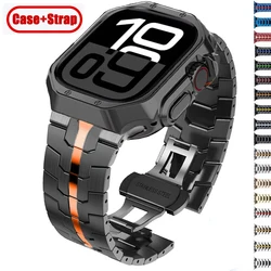 Luxury Metal Strap+TPU Case For Apple Watch Series 10 9 8 SE 46mm 42mm 45mm 41mm 44 40mm Stainless Steel Band iWatch Ultra2 49mm