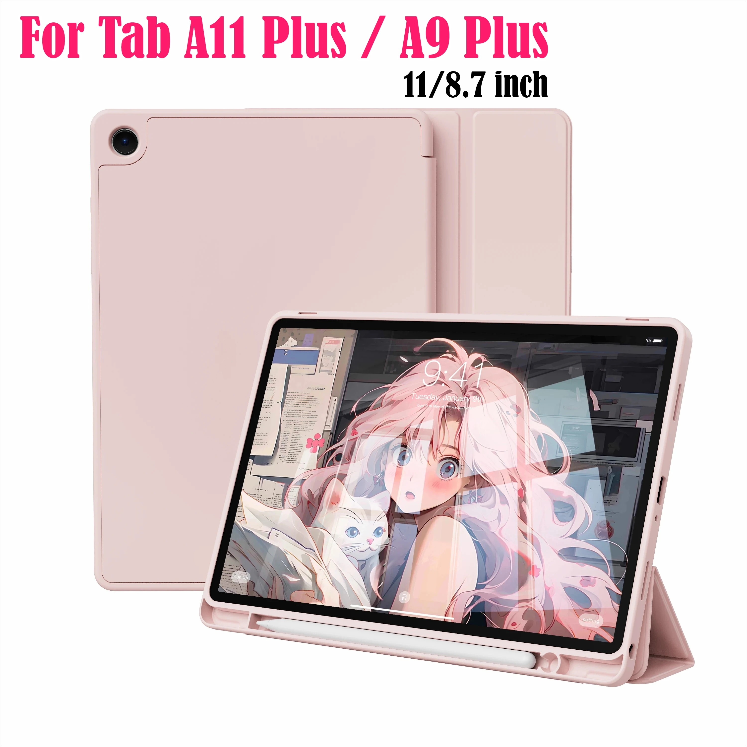 

Чехлы для планшетов Samsung Galaxy Tab A11 Plus 11 дюймов (модель 2025 года), A9+ Plus 11 дюймов, Tab A11, A9 8.7 дюймов — кожаные силиконовые противоударные чехлы