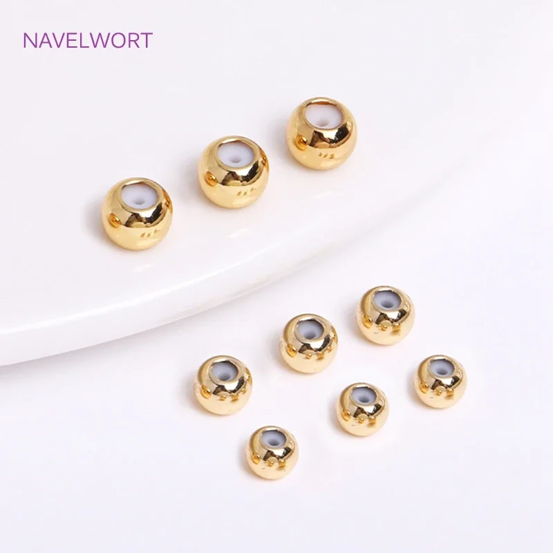 Brass 18K Gold Plated Insert Silicone Spacer Beads Accessories For Jewelry Making Findings