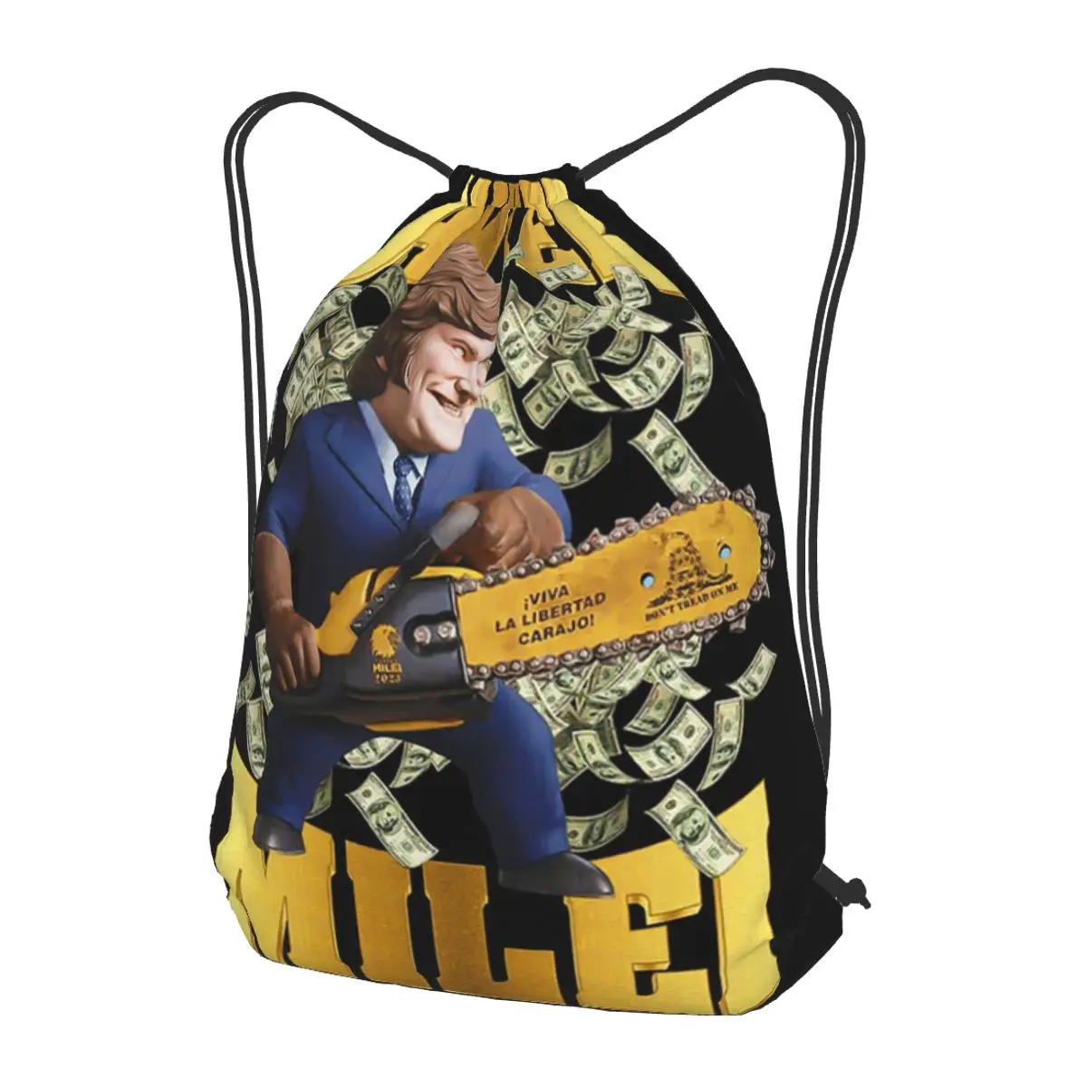 Mochilas con cordón de la marca Javier Milei, bolsas informales con cordón, bolsas para artículos diversos, bolsas para libros para hombres, mujeres y estudiantes